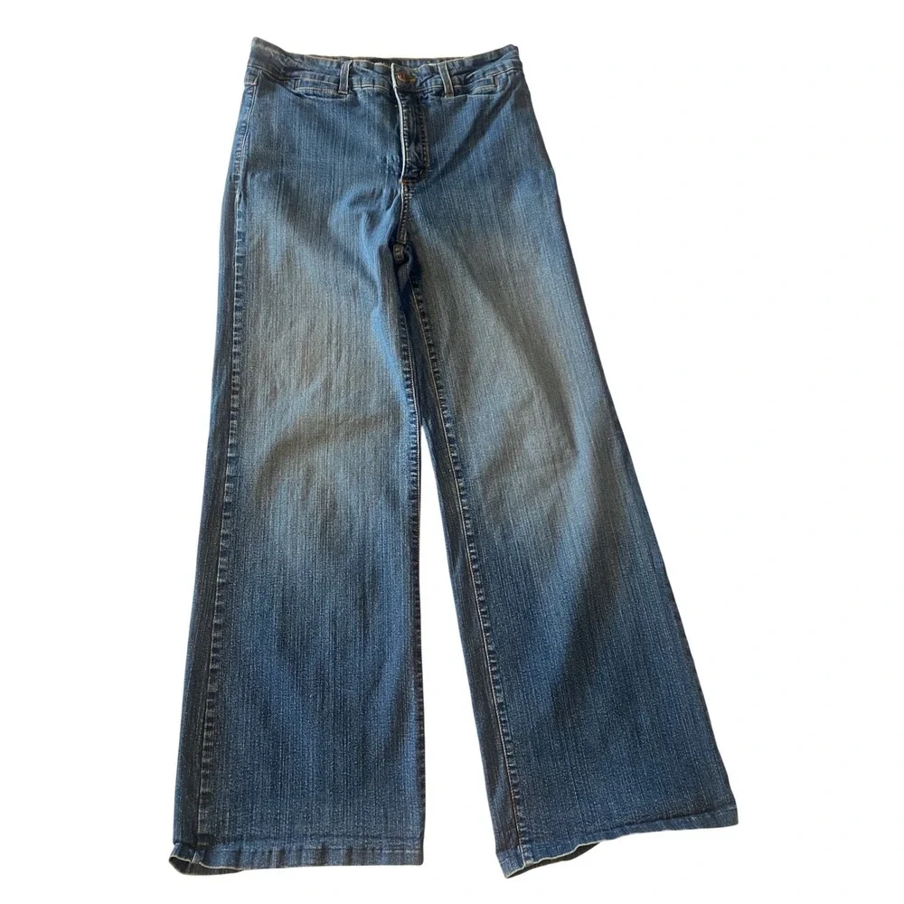 NYDJ‎ Not Your Daughters Jeans Women's  Size 8 Blue Wide Leg High Rise Denim